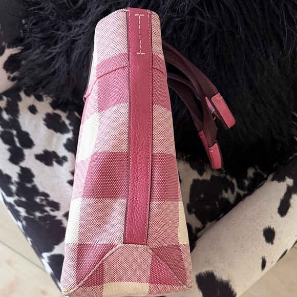Coach Pink and Cream Checkered Tote - Picture 6 of 12